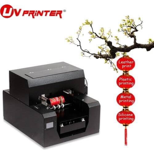 A3 UV flatbed printer inkjet type with roller holder adopts Epson L1800 print head for DIY pattern colorful printing