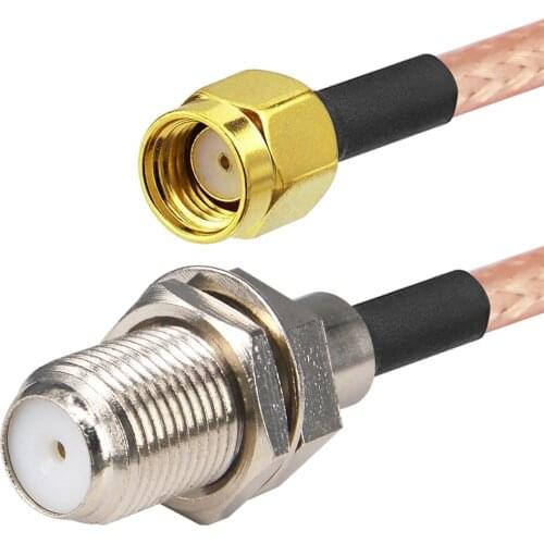 2 Pieces RP SMA - F Adapter RP SMA Male to F Female Connector Pigtail Cable RG316 10CM