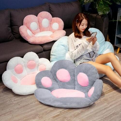 Kawaii Animal Paw Pillow Cute Stuffed Cat Paw Hand Warmer Plush Sofa Cushion Indoor Floor Home Chair Decor Children Gift