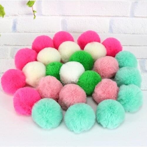 5Pcs 4CM DIY Pompon Mink Fur Balls Pompoms For Ring Keychain Shoes Phone Hats Fluffy Pom Pom Diy Crafts Accessories Material