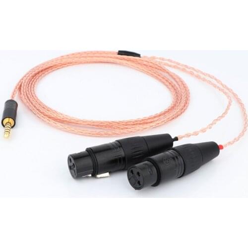 Preffair 1PC 8Cores 4.4mm Plug to Dual 3Pin XLR Female/Male Connector Audio Adapter Cable