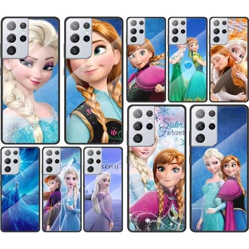 Disney Princess Aisha for Samsung Galaxy S21 Ultra Plus A72 A52 4G 5G M51 M31 M21 Luxury Tempered Glass Phone Case Cover