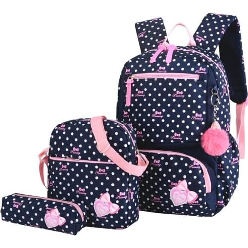 New Preppy Style 3 pcs/set Women Printing Nylon Backpacks High Quality School Bags Rucksack Fashion Travel Bags