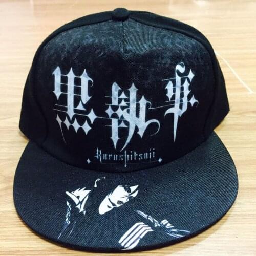 Anime Black Butler Hip-hop Hat Ciel Phantomhive Sebastian Michaelis Cool Black Casual Adjustable Cap