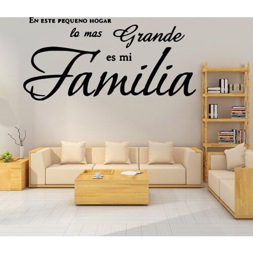 Modern Spanish Familia Wall Sticker Pvc Wall Stickers Wall Art Wall Paper For Home Decor Living Room Bedroom Decal Mural