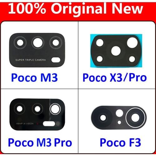2Pcs/Lot, Camera Glass Lens Back Rear Camera Glass Lens For Xiaomi Mi Poco X3 NFC Global Version / Poco M3 X3 Pro / Poco F3 5G