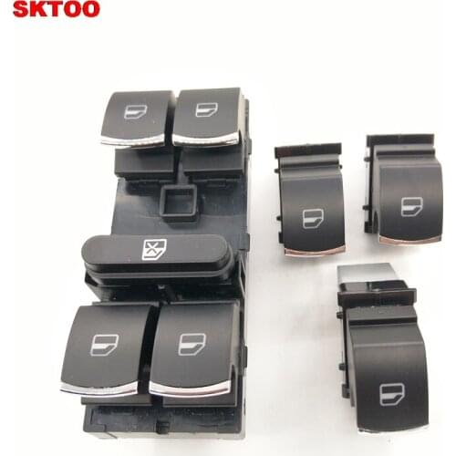 HIGH QUALITY 5ND959857 5K4959857 / 5ND959855 Chrome Master Window Switch For MK5 Golf MK5 Tiguan Touran Jetta Passat