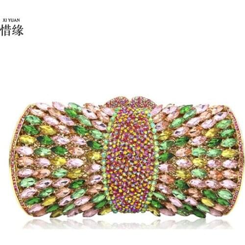 XIYUAN BRANd Fashion Women Evening Shoulder Bag Bridal Clutch Shining Elegant Prom Party Wedding Envelope Lady small party Bag