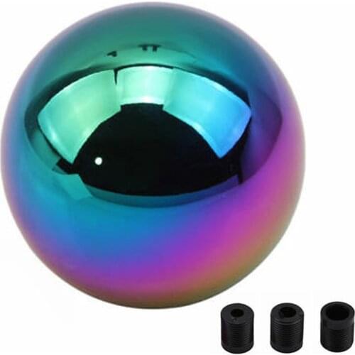 1pc M8/M10/M12 Heavy Weighted Round Ball Polish Neo Chrome Shifter Lever Shift Knob Stainless Steel 4.9x4.7cm