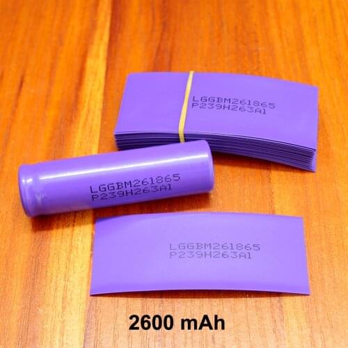 100pcs/lot Lithium Battery Pvc Plastic Shrink Sleeve 18650 Special Heat Shrinkable Insulation Casing Film 2600mah