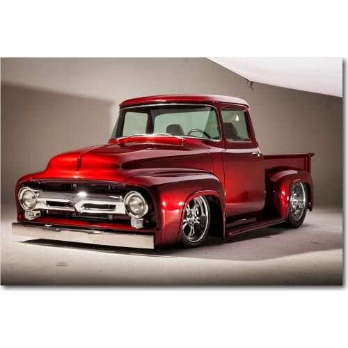 1956 F100 Pickup Street Rod Hot rod USA Classic Cars Wall Art Posters Canvas Prints Art Paintings For Living Room Decor