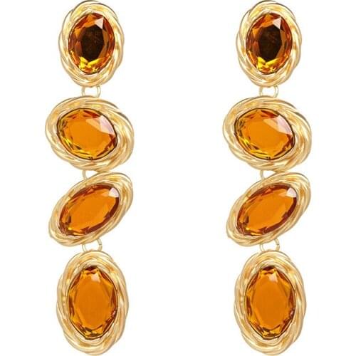 2019 Elegant Crystal Earrings For Women vintage Trendy Christmas Party Geometric long black red tassel Earrings jewelry gift