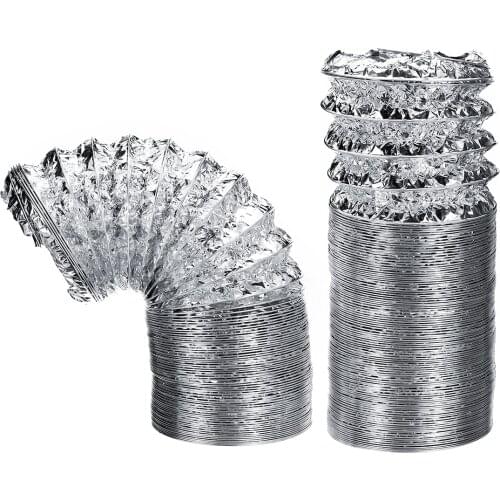 4 inch 100mm Ventilator Pipe PVC Aluminum Tube Air Ventilation Pipe Hose Flexible Exhaust Duct 3/2M Air System Vent Bathroom