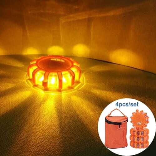 4pcs/Set Magnetic Car Emergency road Rescue safety help flashing lights LED Strobe Warning Light Flashlights Car Beacon Lamps