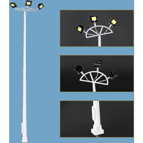 5pcs Model Railway HO N Scale Plaza Lamppost 1:87 1:150 Playground Street Lights Bright White 3-Leds LSL11