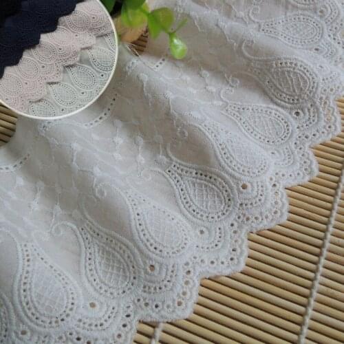 5yards Navy Blue Off White 100% Cotton Cloth Lace Trim for Crafts/Costume/Larp/Sewing 10.8cm Width