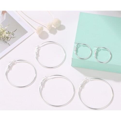 6 Pairs Hoop Earrings Set Gold Silver Color Round Circle Fashion Earrings For Women Metal Earing Earings Jewelry Earring A2619