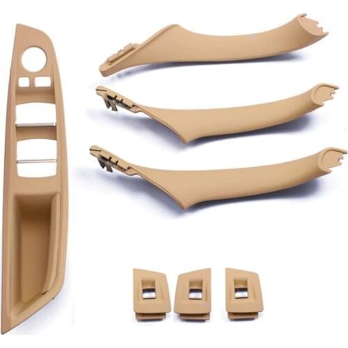 7Pcs/ Set Left Hand Drive LHD For BMW 5 series F10 F11 Gray Beige Black Car Interior Inner Door Handle Panel Pull Trim Cover