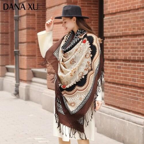DANA XU Bufanda Mujer Wool Poncho Head Women Johnature Lady Carf And Warm Shawl Stoles Bandana Scarf Hijab Luxury Brand Pashmina