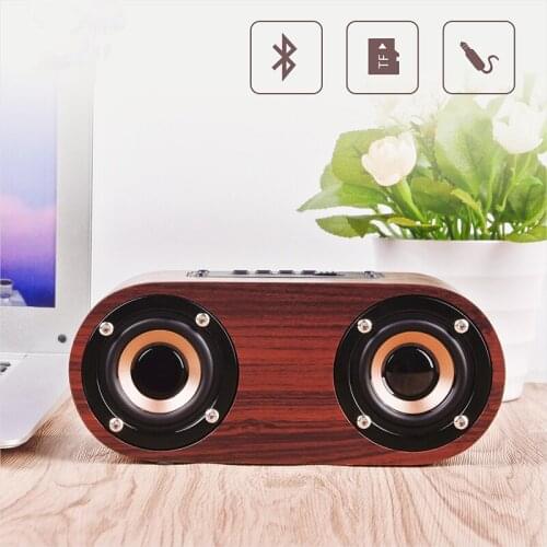 Wooden Wireless Bluetooth Speaker Portable Caixa De Som Bluetooth Subwoofer Speakers Support TF AUX Soundbar Sound Box