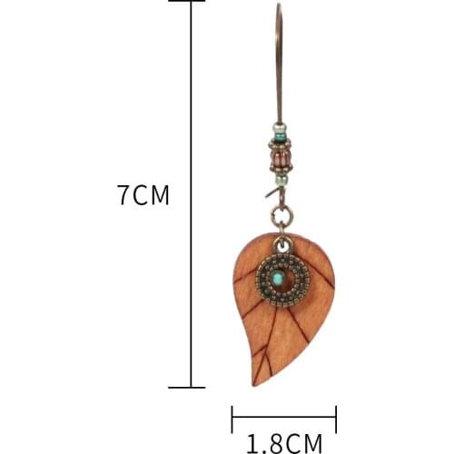 Wooden Earrings DIY Wooden Leaf Shape Earrings For Women Fashion Jewelry Gift Winter 2019
