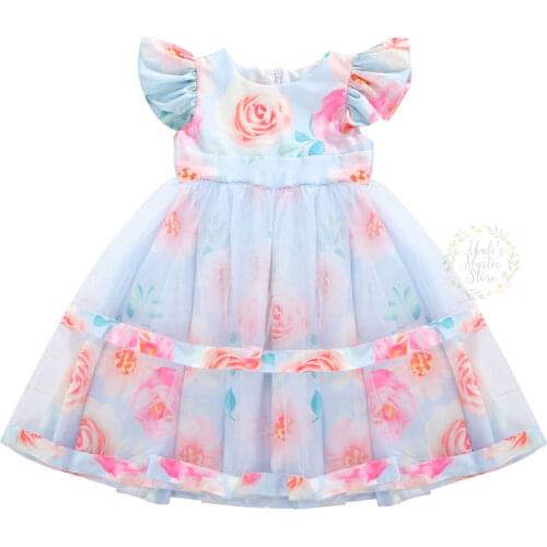 6M-5Y Princess Newborn Infant Toddler Baby Kid Girl Dress Lace Flower Tutu Party Wedding Birthday Dresses For Girls Costumes
