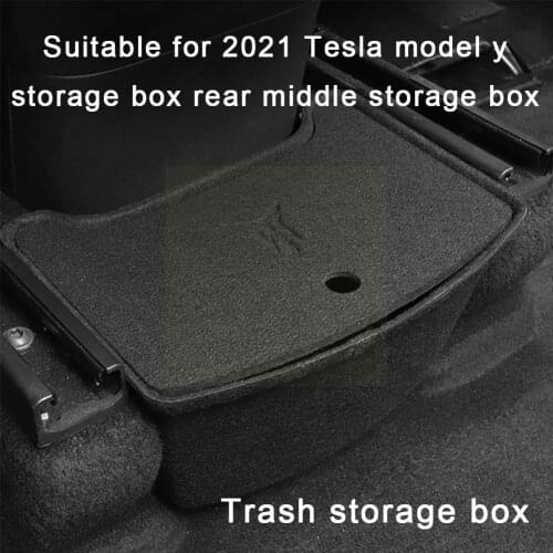 For Tesla Model Y 2021 Under Central Control Storage Box Case Holder Drawer Garbage Flocking Car Accessories Style Organize L3Q0