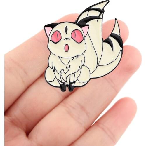 DZ1953 Japanese Anime Figures Fox Cute Enamel Pins Brooches Backpack Bags Badge Lapel Jewelry Kids Friends Birthday Gifts