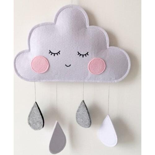 Felt Cloud Raindrop Pendant Wall Hanging Ornament Ins Nordic Style Kids Room Decorations Baby Bed Tent Nursery Decor Photo Props