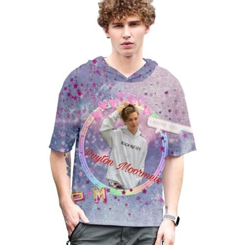 Payton Moormeier PYTN 3D Printed Hooded T Shirt Women Men Boys/girls Streetwear Hip Hop Loose Short Sleeve Funny Tshirt Clothes