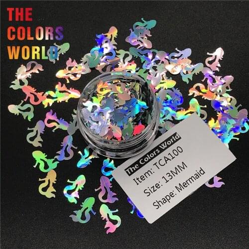 TCT-234 Mermaid Shape 13MM Size Nail Glitter For Nail Art Decoration Body Glitter Makeup FacePainting Henna Tattoo Handwork DIY