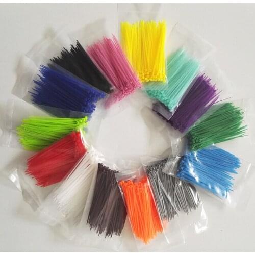 Cable Tie 3*200mm 100pcs/pack Self-locking Nylon wire binding wrap straps 12 color width 2.5mm SGS Certified