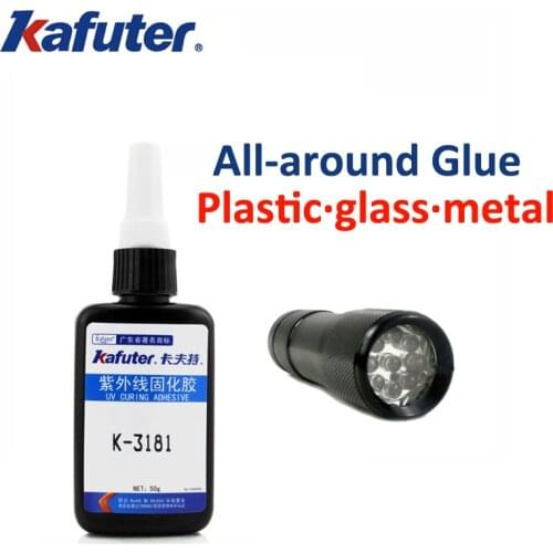 Kafuter 50g K-3181 All-around UV glue acrylic adhesive transparent plastic metal glass uv glue with uv cutting light