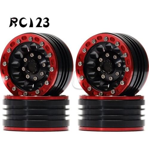 4P 1.9" Aluminum Beadlock Wheel Rims For RC 1/10 Rock Crawler Axial SCX10 90046 90047 TF2 TRX4 Tamiya CC01 MST jimny