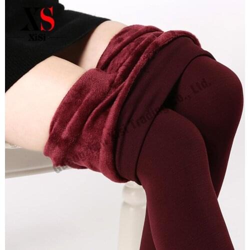 Hot S-XL 8 Colors New Autumn and Winter Womens Warm Leggings Fashion Plus Thick Velvet Warm Seamlessly Cashmere Leggings pants