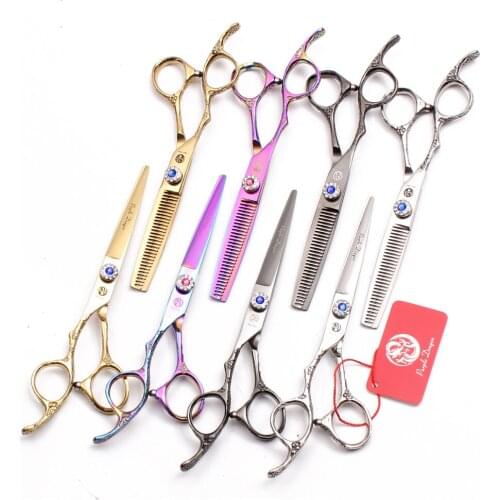 Left Hand 5.5In. Purple Dragon Titanium Cutting / Thinning Scissors Salon Hair Scissors Professional Hairdressing Scissors Z8002