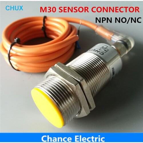 M30 Inductive proximity switch NPN 10mm Detection distance 3wires NPN NO/NC with bend Sensor connector