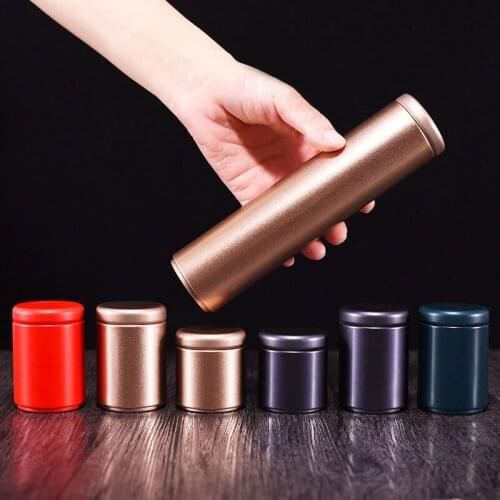 Small Mini Tea Caddy Portable Sealed Tinplate Can Packaging Gift Box Tea Coffee Chocolate Sealed Container