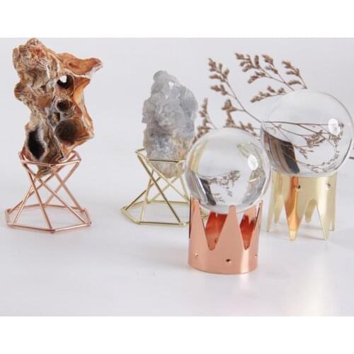Metal Display Stand Creative Mineral Stone Rack Display Holder Sphere Base for Crystal Glass Lens Ball