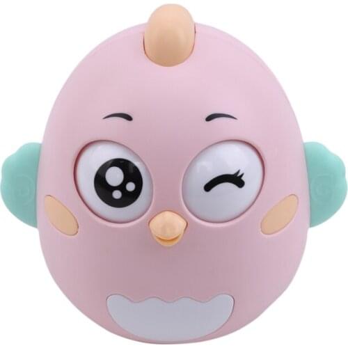 Lovely Cartoon Chick Doll Tumbler Rattle Early Kids Educational Toys Infant Gift New Baby Soldier Finished Product 1/6 Model ABS