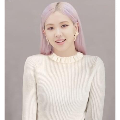 Kpop Korean ROSE Office Sweet Solid Half-High Collar Slim Long-Sleeved Knitted Sweaters Womens Fashion Oversized Pullovers Tops