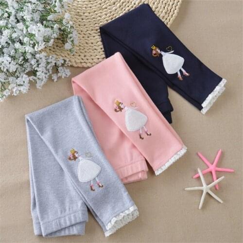 Cartoon Cute Girl Pants 3-8T Solid Children Trousers Girls Princess Kids Girls Tights Fashion Thick Legging pantalones New