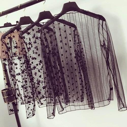 Fashion Women’s Casual Mesh O-neck Long Sleeve Printed Loose Ladies Tops Shirts Vetement Blouses Femme Blusas Mujer De Moda 2021