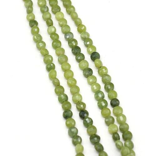 Natural Semi-Precious Stones Beaded 6mm Oblate Dark Green Aventurine Faceted Beads for Charm Jewelry Making DIY Trendy Bracelet