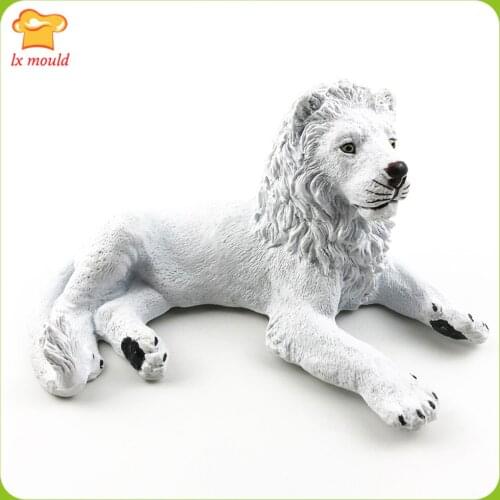 New Forest Animal Model Male Lion Plaster Candle Mold Male Lion Large Silicone Mould