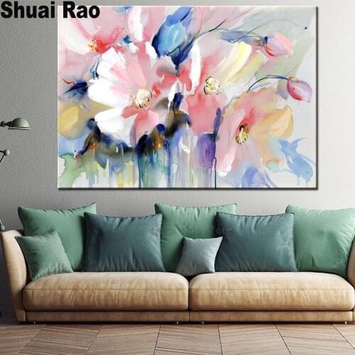 New arrivals Diamond embroidery pink flower 5d diy diamond painting Mosaic 3d rhinestone crystal paintings Diamond home art