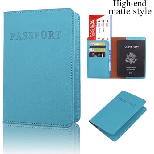 New High End Fashion PU Leather Passport Cover Travel Accessories ID Bank Credit Card Bag Women Men Couple Business Wallet Case