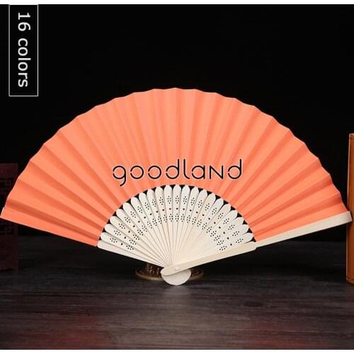 Wholesale Free Shipping 10pcs Mulit Colors Folding Paper Bamboo Hand Fans Hand Fan for Wedding Party Favor Abanicos Para Boda