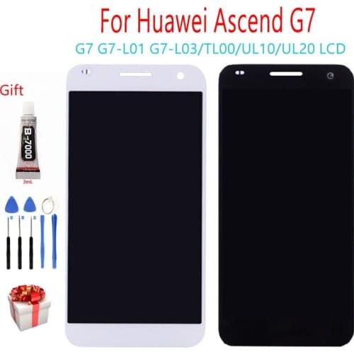 Original Display For Huawei Ascend G7 LCD Touch Screen AAA Quality Digitizer Assembly Free Tools For Huawei Ascend G7 LCD