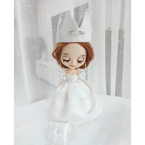 Blythes doll dress suitable for 1/6 fashion new white Dream Princess strapless suit noble evening dress suitable for 30cm doll